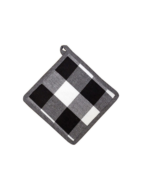 Revana Check Black Pot Holder Linen House